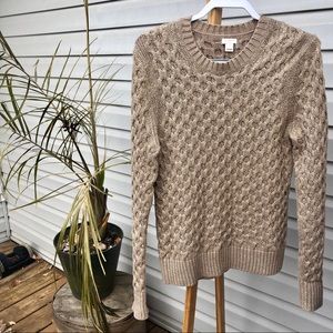 J.Crew Gold Cable Knit Sweater